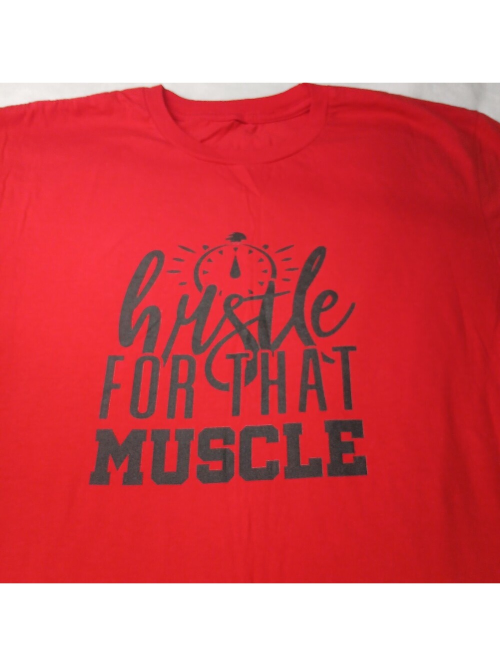 Hustle For That Muscle Graphic T Shirt Mens Small Red Short Sleeve Gym Training